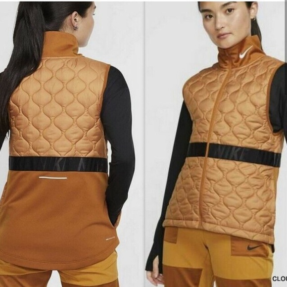 Nike Jackets & Blazers - Nike Womens Aerolayer Thermore Running Vest Burnt Orange Size Small